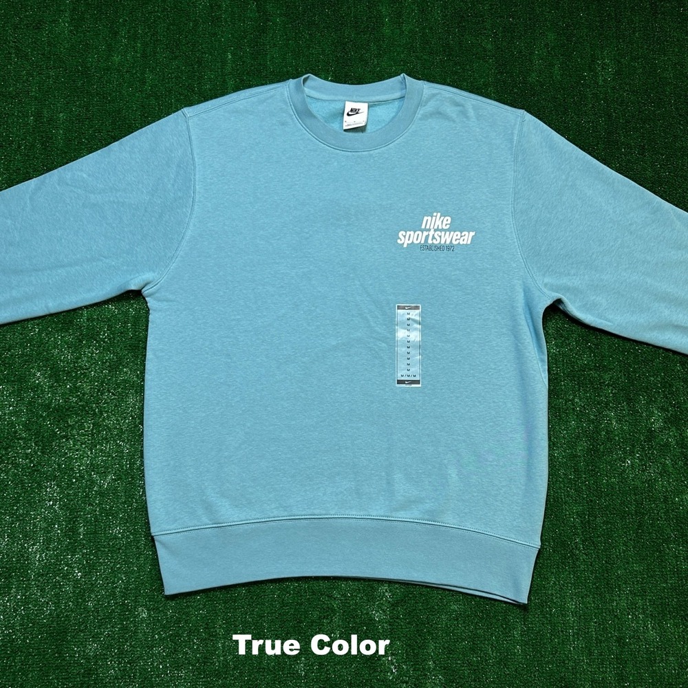 Nike Sportswear Crewneck Sweatshirt HJ2173-464 Teal Blue Mens Size M